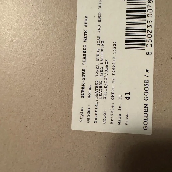 Golden Goose White and Black Sneakers with Gray Star - Picture 5 of 5